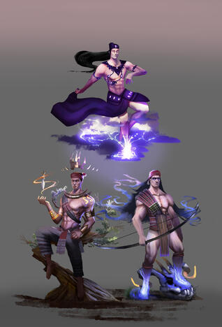 Sina Una Deity character Illustrations