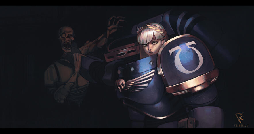 Female Ultramarine Concept Illustration