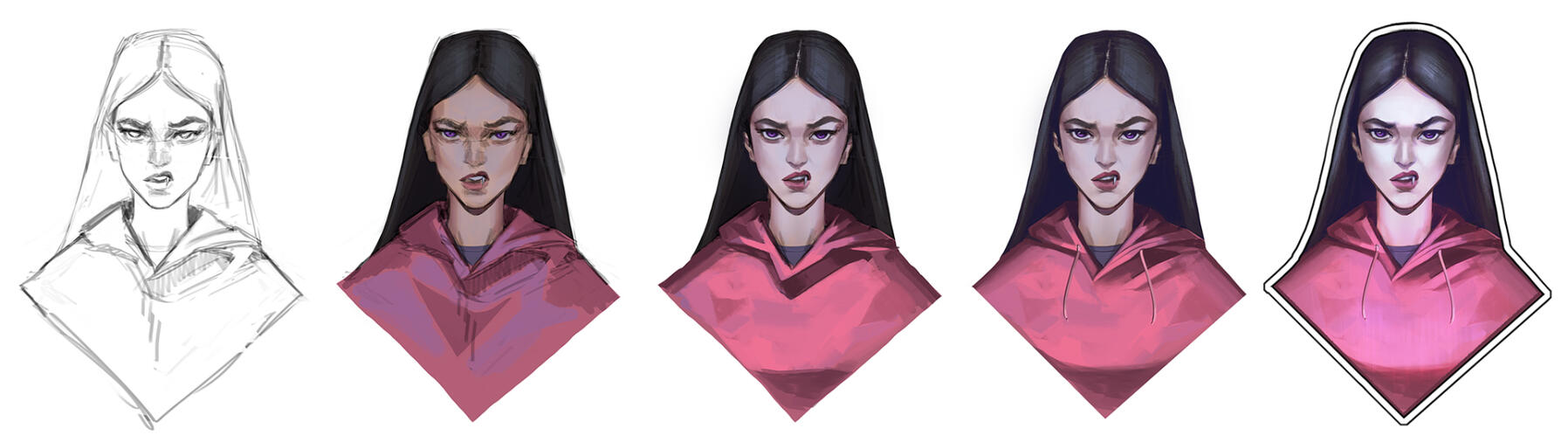 Vampire Illustration Process